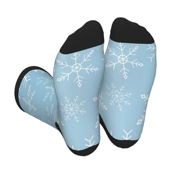 Vsdgher Snowflake Snowing Unisex Crew Socks Lightweight Breathable Ventilation Ankle Socks, Mid-calf socks for Daily