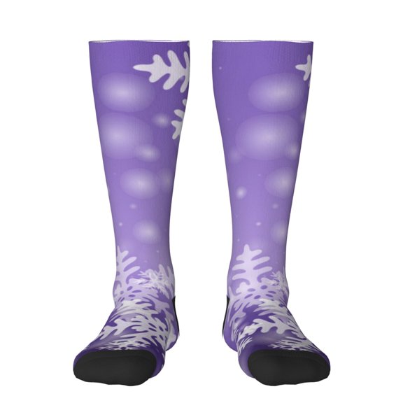 Vsdgher Snowflakes Knee Socks, High Socks Long Stretchy Sock Women Knee High Stocking, Long Socks for Women