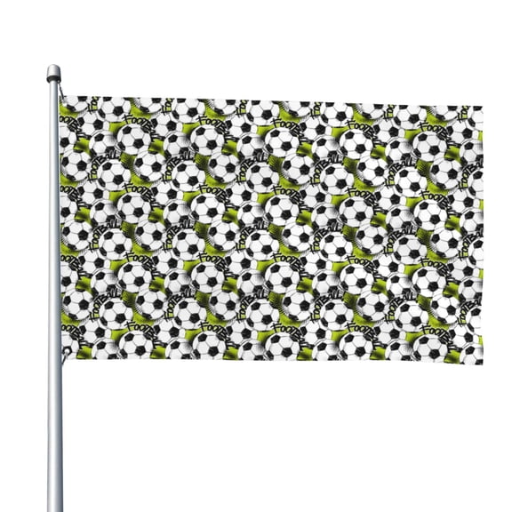 Vsdgher Soccer and Football Print Outdoor Decorative Flag 4x6ft, Suitable for outdoor decoration, can be hung indoors, on outdoor lawns, balconies, parties