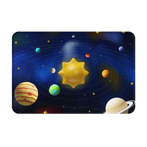 Vsdgher Solar System Flannel Anti-Slip Floor Mat Comfort Mat Outdoor Rug, Indoor Outdoor Rugs for Home, Office, Laundry 16''x24''in