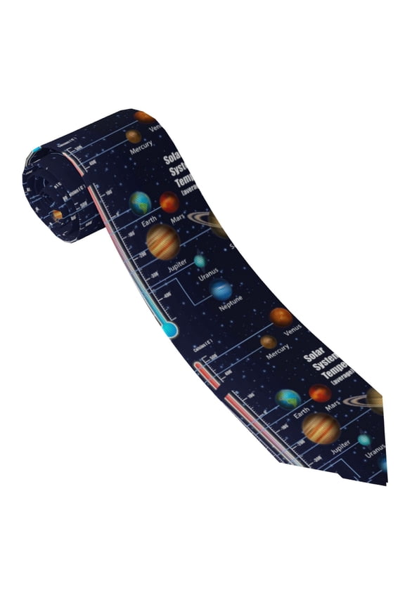 Solar System Print Ties for Men 4.7" Formal Necktie Wedding Accessory Men's Business Ties for Wedding Bussiness Work