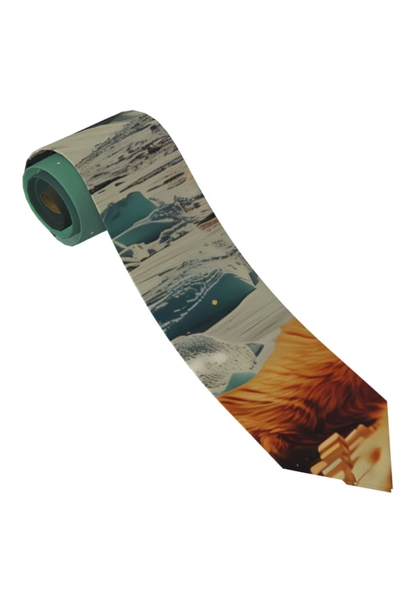 Space Adventurer Cat Print Ties for Men 4.7" Formal Necktie Wedding Accessory Men's Business Ties for Wedding Bussiness Work