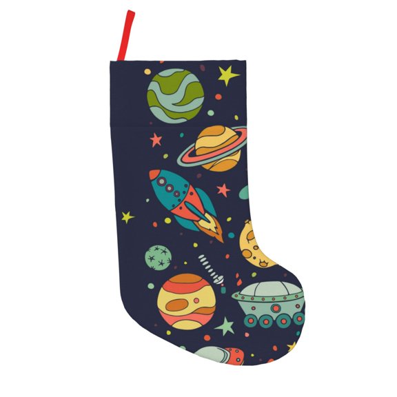 Vsdgher Space Christmas Stockings 18 inch Large Kids Stocking Bags Hanging Socks for Christmas Decor Decorations