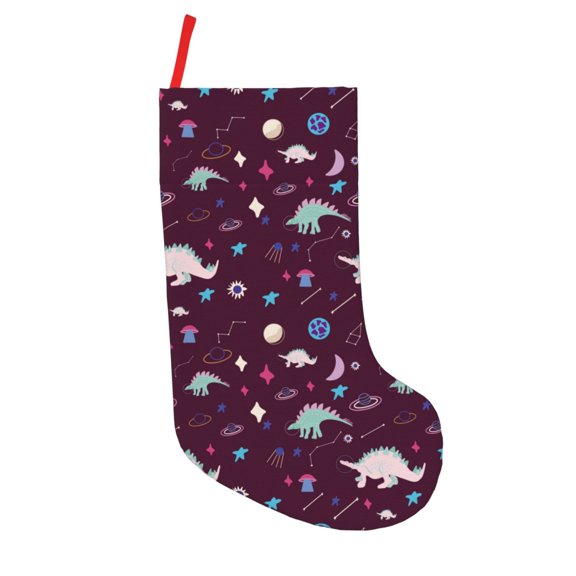Vsdgher Space Dinosaur Christmas Stockings 18 inch Large Kids Stocking Bags Hanging Socks for Christmas Decor Decorations