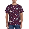thumbnail image 1 of Vsdgher Space Dinosaur Print Men's Dry Fit Mesh Athletic Shirts Moisture Wicking Tennis T-Shirt Tops, 1 of 9