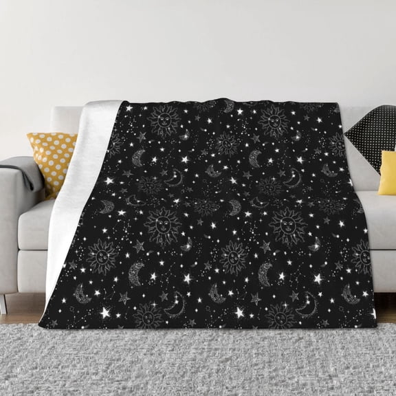 Vsdgher Space Galaxy Pattern Fleece Throw Blanket, Horizontal Fleece Bedding Home Decor for Couch & Bed All Season Use -80"x60"