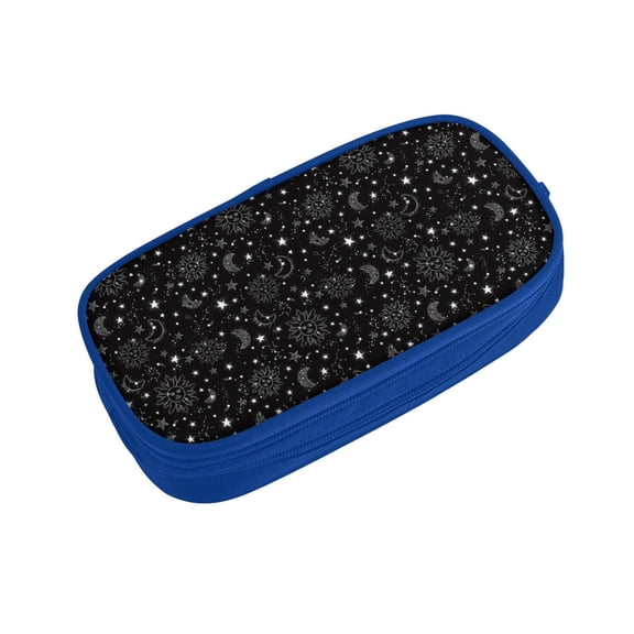 Vsdgher Space Galaxy Print Large Capacity Pencil Case Pouch with Zipper, Portable Aesthetic Big Capacity Pencil Cases Pen Office Travel Stationery Bag