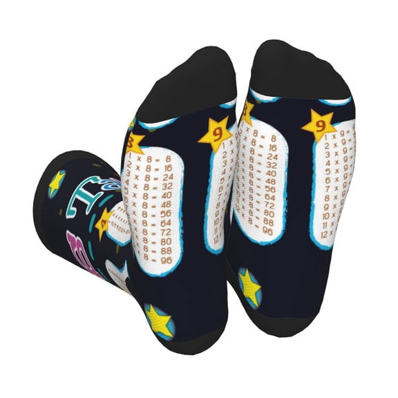 Vsdgher Space Math Times Tables Unisex Crew Socks Lightweight Breathable Ventilation Ankle Socks, Mid-calf socks for Daily
