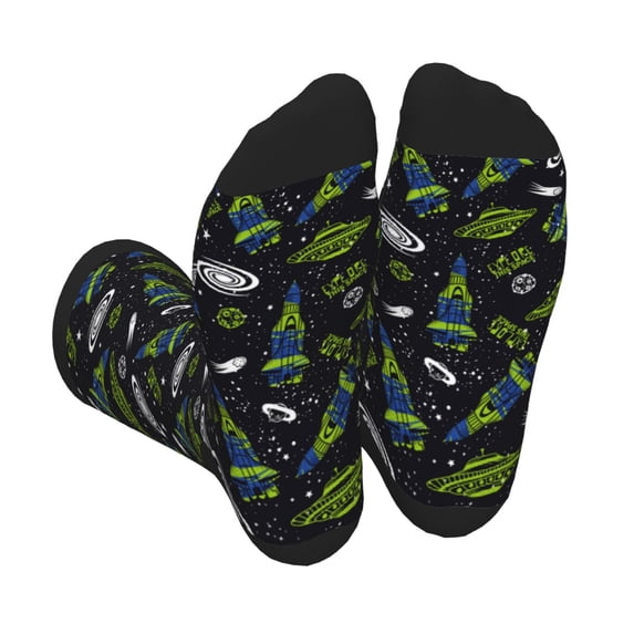 Vsdgher Space Rockets Unisex Crew Socks Lightweight Breathable Ventilation Ankle Socks, Mid-calf socks for Daily