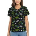 thumbnail image 1 of Vsdgher Space Rockets Women Shirts V Neck Short Sleeve Tops T-Shirt Basic Tees, S to 3XLSmall, 1 of 5