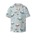 thumbnail image 1 of Vsdgher Spaceship Print Men's Wrinkle Free Untucked Cuban Shirt Business Casual Button Down Shirts Short Sleeve Shirt, 1 of 7