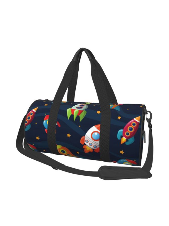 Spaceships and Stars 45L Foldable Duffel Bag, Sports Gym Bag,Overnight Bag, Portable Weekender Bag for Airplanes