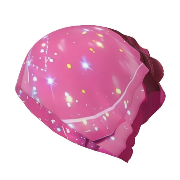Vsdgher Sparkling Pink Toilet Slouchy Beanie Hat for Men/Women, Skull Cap Chemo Cap Night Sleeping Cap