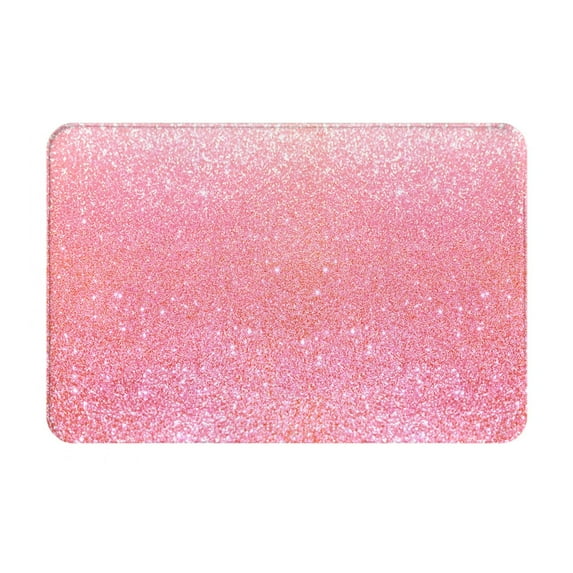 Vsdgher Sparkly Pink Glitter print Flannel Anti-Slip Floor Mat Comfort Mat Floor Carpet for Decor, Non-Slip, Home, Office, Laundry, Durable