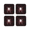 thumbnail image 1 of Vsdgher Spider On The Web Leather Coasters for Drinks, Durable Drink Coasters 4 Set for Tabletop Protection, Luxurious Home Décor and Housewarming Gift ( {designName})Square, 1 of 6
