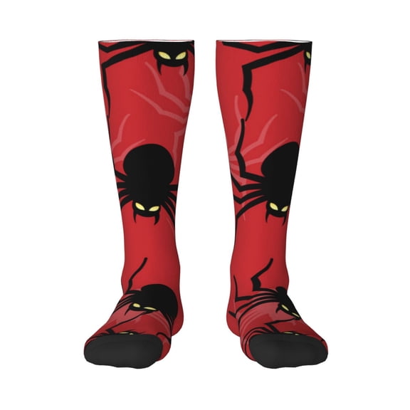 Vsdgher Spider Print Thigh High Socks Extra Long Stretchy Sock Women Over Knee High Opaque Stocking Daily Wear