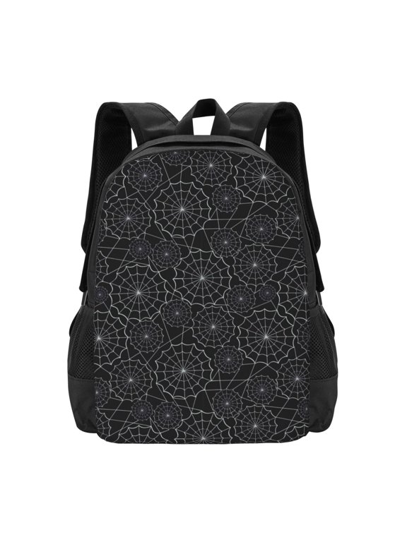 Spider Web Black Print Backpack for Women Men School Bookbag with Laptop Compartment for College Work Travel, Simple Fashion Casual Daypack, Fit 15" Laptop