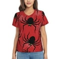 thumbnail image 1 of Vsdgher Spider Women Shirts V Neck Short Sleeve Tops T-Shirt Basic Tees, S to 3XLSmall, 1 of 5