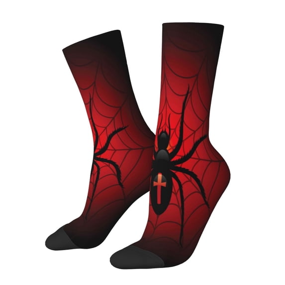 Vsdgher Spider on the Web Crew Socks for Men & Women, Breathable Casual Athletic Ankle Socks