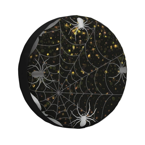 Vsdgher Spiderweb Bats And A Spider for Spare Tire Cover, Tire Wheel Protector Wheel Cover Fit for Truck,Trailer,RV,SUV,Camper and Most Vehicle-14 inch