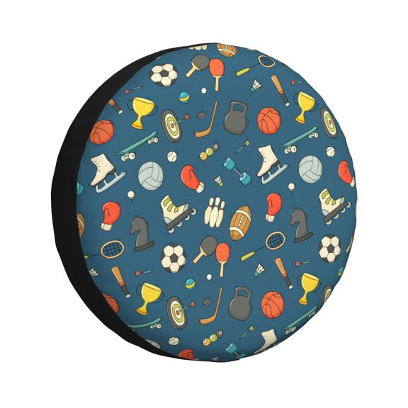 Vsdgher Sports Ball for Spare Tire Cover, Tire Wheel Protector Wheel Cover Fit for Truck,Trailer,RV,SUV,Camper and Most Vehicle-14 inch