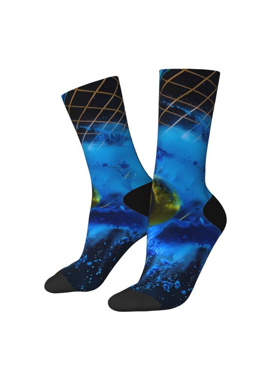 Sports Tennis Ball Crew Socks for Men & Women, Breathable Casual Athletic Ankle Socks