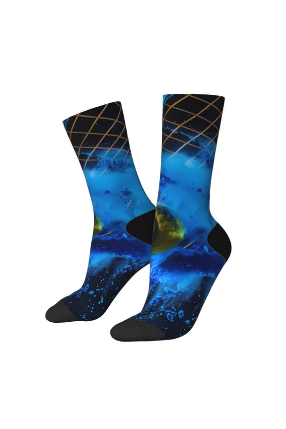 Sports Tennis Ball Crew Socks for Men & Women, Breathable Casual Athletic Ankle Socks