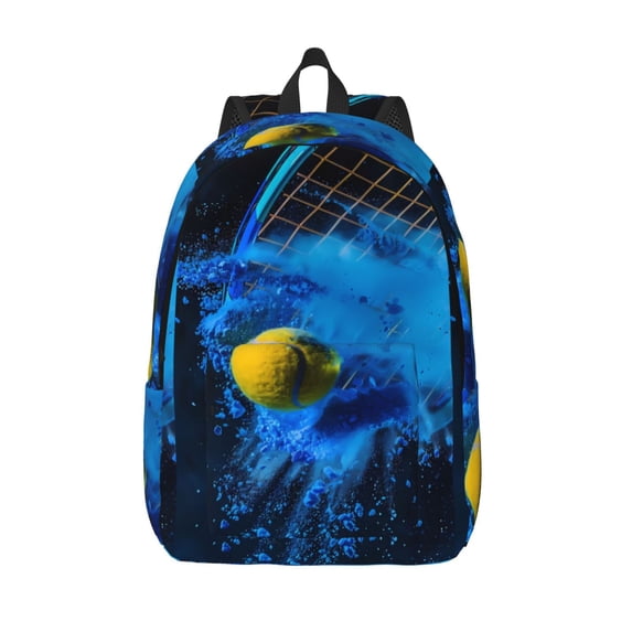 Vsdgher Sports Tennis Ball Print Canvas Backpack Travel Rucksack Unisex Knapsack 15.7/17.7Inch Laptop Backpack for Work,College -Small