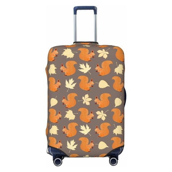 Vsdgher Squirrel And Maple Leaves Print Luggage Cover Washable Suitcase Cover Protector Anti-scratch Suitcase cover Fits 18-32 Inch Luggage