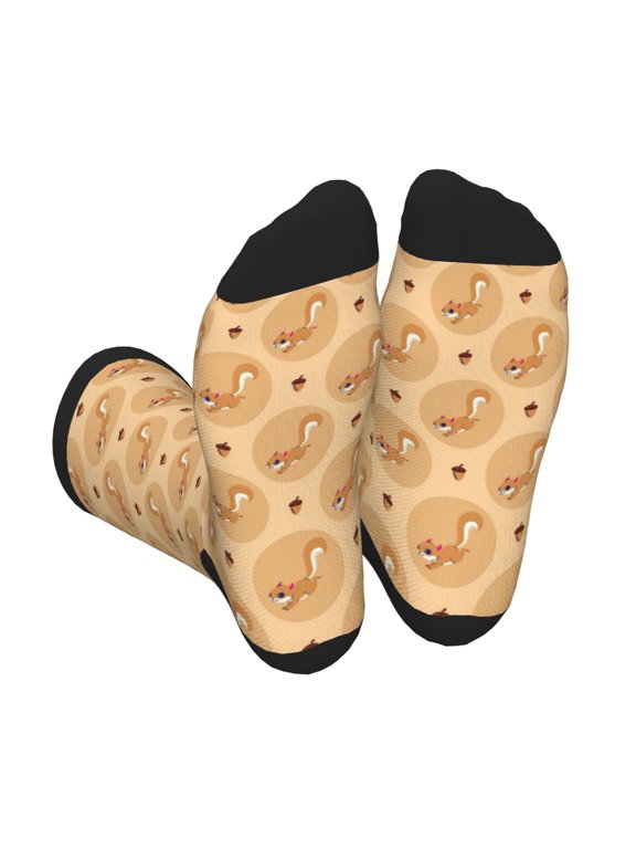 Squirrel And Nuts Unisex Crew Socks Lightweight Breathable Ventilation Ankle Socks, Mid-calf socks for Daily