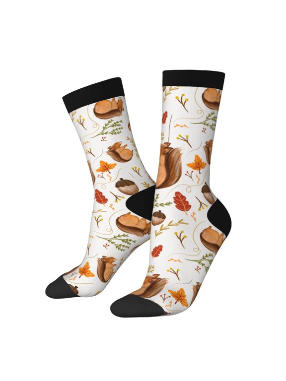 Squirrel Crew Socks for Men & Women, Breathable Casual Athletic Ankle Socks