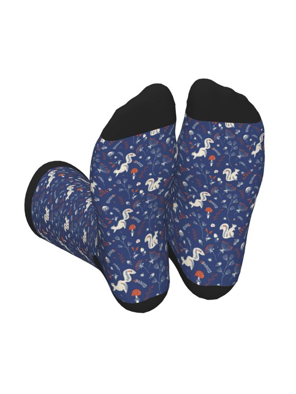 Squirrel Flower Unisex Crew Socks Lightweight Breathable Ventilation Ankle Socks, Mid-calf socks for Daily