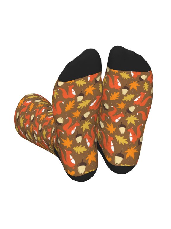 Squirrel Maple pine nut Unisex Crew Socks Lightweight Breathable Ventilation Ankle Socks, Mid-calf socks for Daily