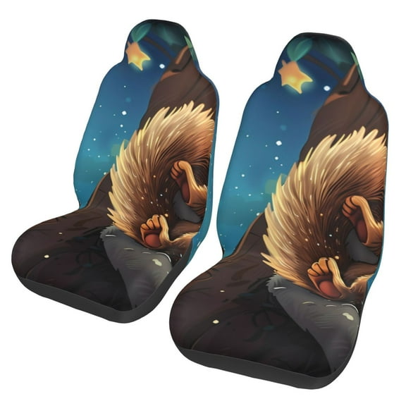 Vsdgher Squirrel Sleeping In Tree Automotive Seat Covers for Cars Trucks and SUVs Car Seat Covers for Truck Seat Protectors Set of 2