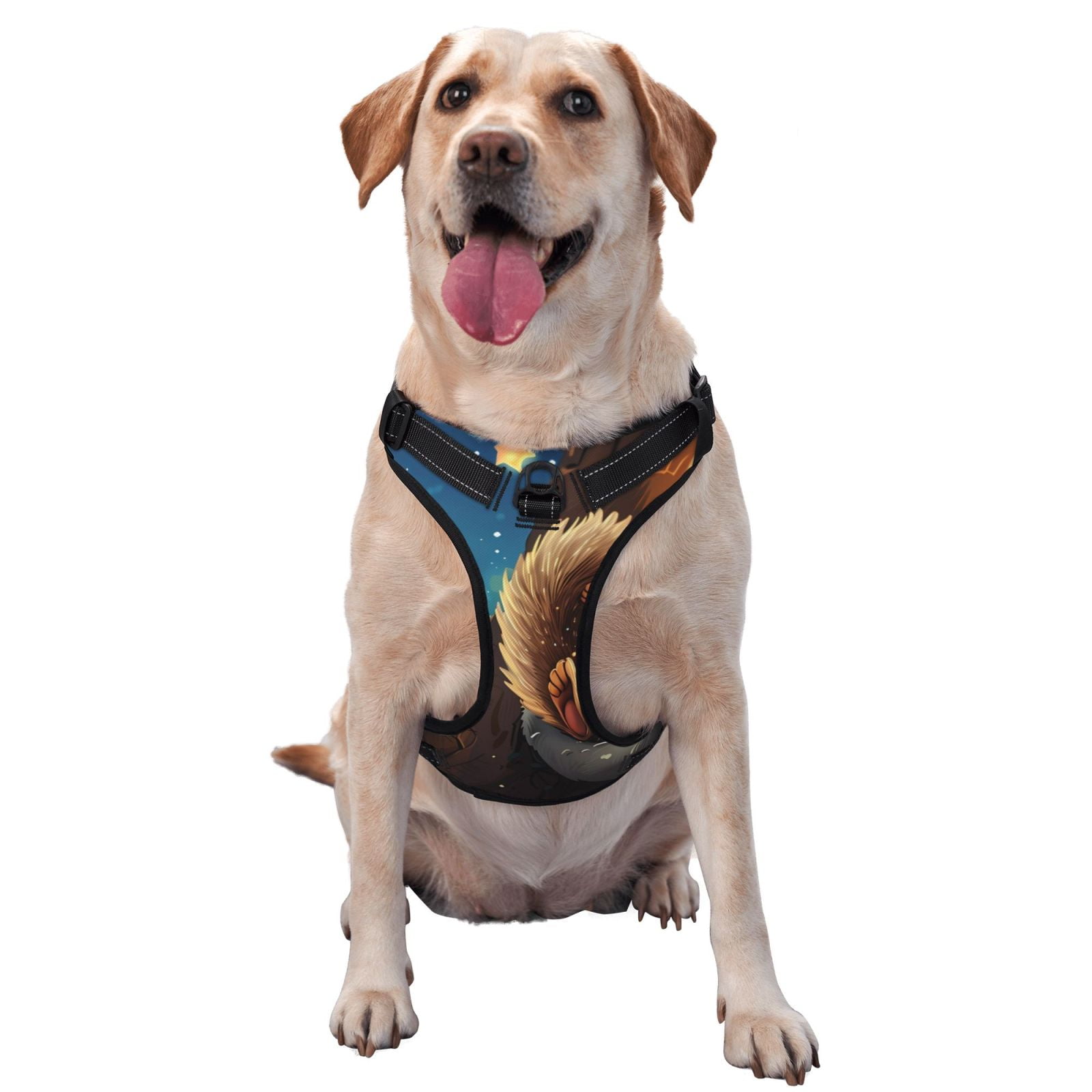 Vsdgher Squirrel Sleeping In Tree Dog Harness, No-Pull Pet Harness, Dog Vest, Pet Vest for Small to Large Dogs-Small