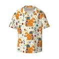 thumbnail image 1 of Vsdgher Squirrel With Colorful Tail Print Men's Wrinkle Free Untucked Cuban Shirt Business Casual Button Down Shirts Short Sleeve Shirt, 1 of 7
