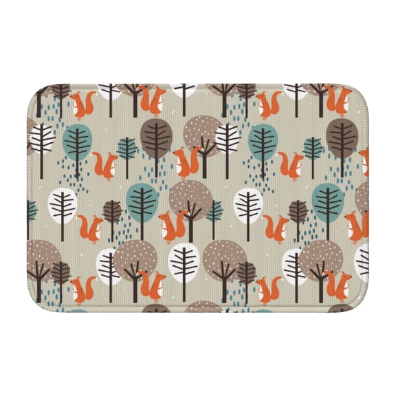 Vsdgher Squirrels and Trees Hem Mat 40x60 - Multipurpose Doormat for Indoor & Outdoor Use - Welcome Your Guests with our Entrance Mat