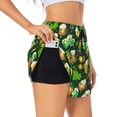 thumbnail image 1 of Vsdgher St Patrick's Day10 Print Women's Running Double Layer Shorts High Waisted with Pockets Elastic Yoga Workout Athletic Gym Sports, 1 of 8