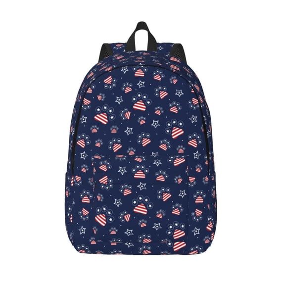Vsdgher Star Dog Paw Print Canvas Backpack Travel Rucksack Unisex Knapsack 15.7/17.7Inch Laptop Backpack for Work,College -Medium