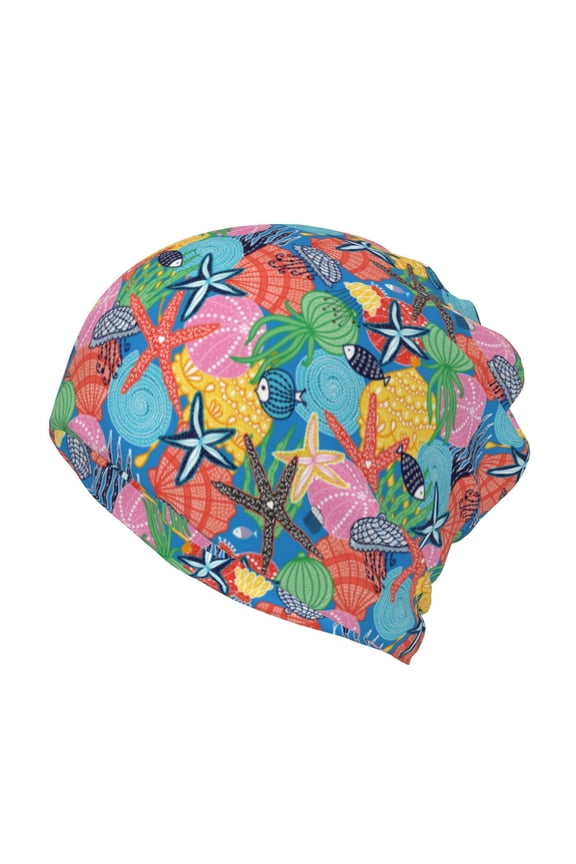 Starfish And Algae Slouchy Beanie Hat for Men/Women, Skull Cap Chemo Cap Night Sleeping Cap