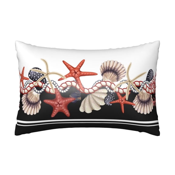 Vsdgher Starfishes Shells Satin Pillowcase for Hair and Skin - Satin Pillow Cases Standard Size 20x30 inches with Zipper,Gifts for Women Men