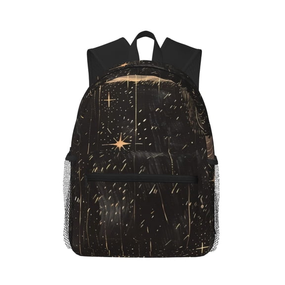 Vsdgher Starry Night Black Sheep Unisex Large Capacity Bookbag, Schoolbag, Casual Daypack for High School, College, Teens, Travel, Work