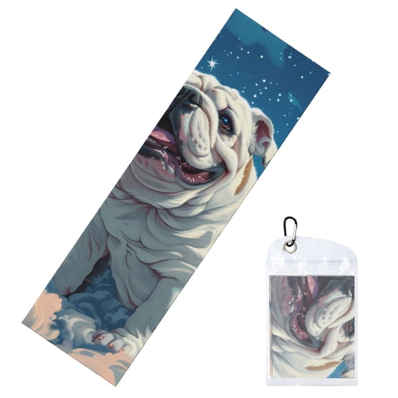 Vsdgher Starry Sky Cloud Bulldog Cooling Towel (40"x12"), Soft Breathable Chilly Towel, Ice Towel, Microfiber Towel for Sport, Workout & More Activities