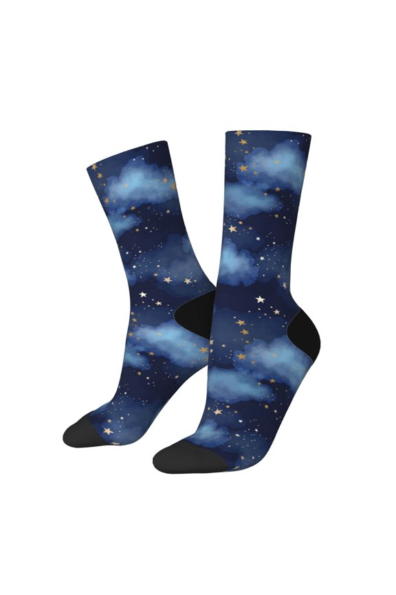 Starry Sky Crew Socks for Men & Women, Breathable Casual Athletic Ankle Socks