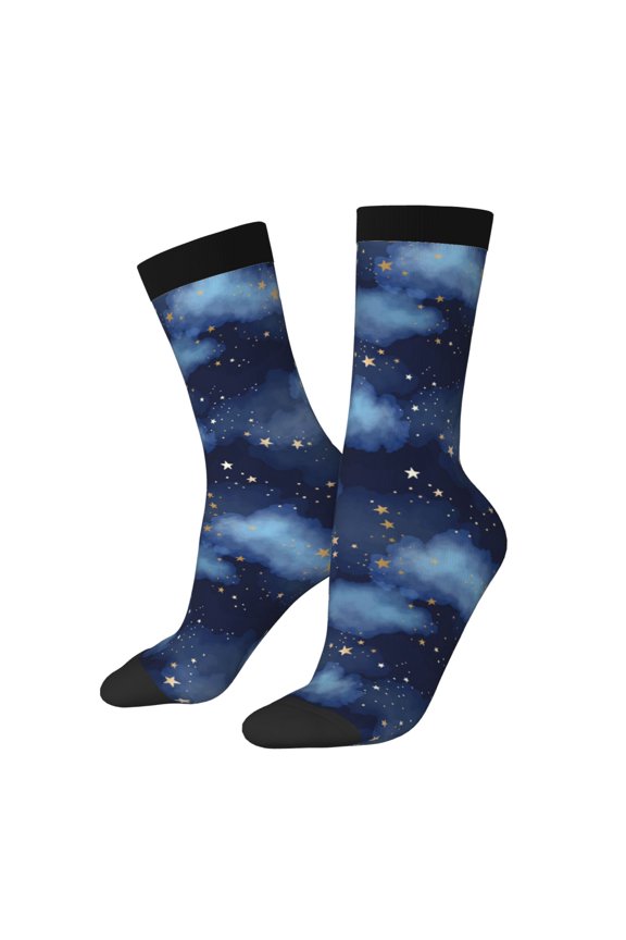 Starry Sky Crew Socks for Men & Women, Breathable Casual Athletic Ankle Socks