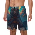 thumbnail image 1 of Vsdgher Starry Sky Moon Wolf Leader for Mens Swim Trunks with Compression Liner Swim Shorts Swim Suits Board Shorts-Medium, 1 of 6
