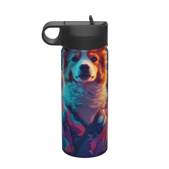 Vsdgher Starry Sky White Cloud Puppy for Insulated Stainless Steel Water Bottle,18oz Sports Water Bottle Stainless Steel Reusable Tumbler for Sports, Travel, and School