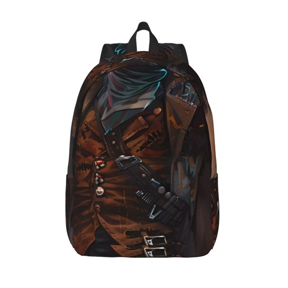 Vsdgher Steampunk Cowboy Cat Print Canvas Backpack Travel Rucksack Unisex Knapsack 15.7/17.7Inch Laptop Backpack for Work,College -Medium