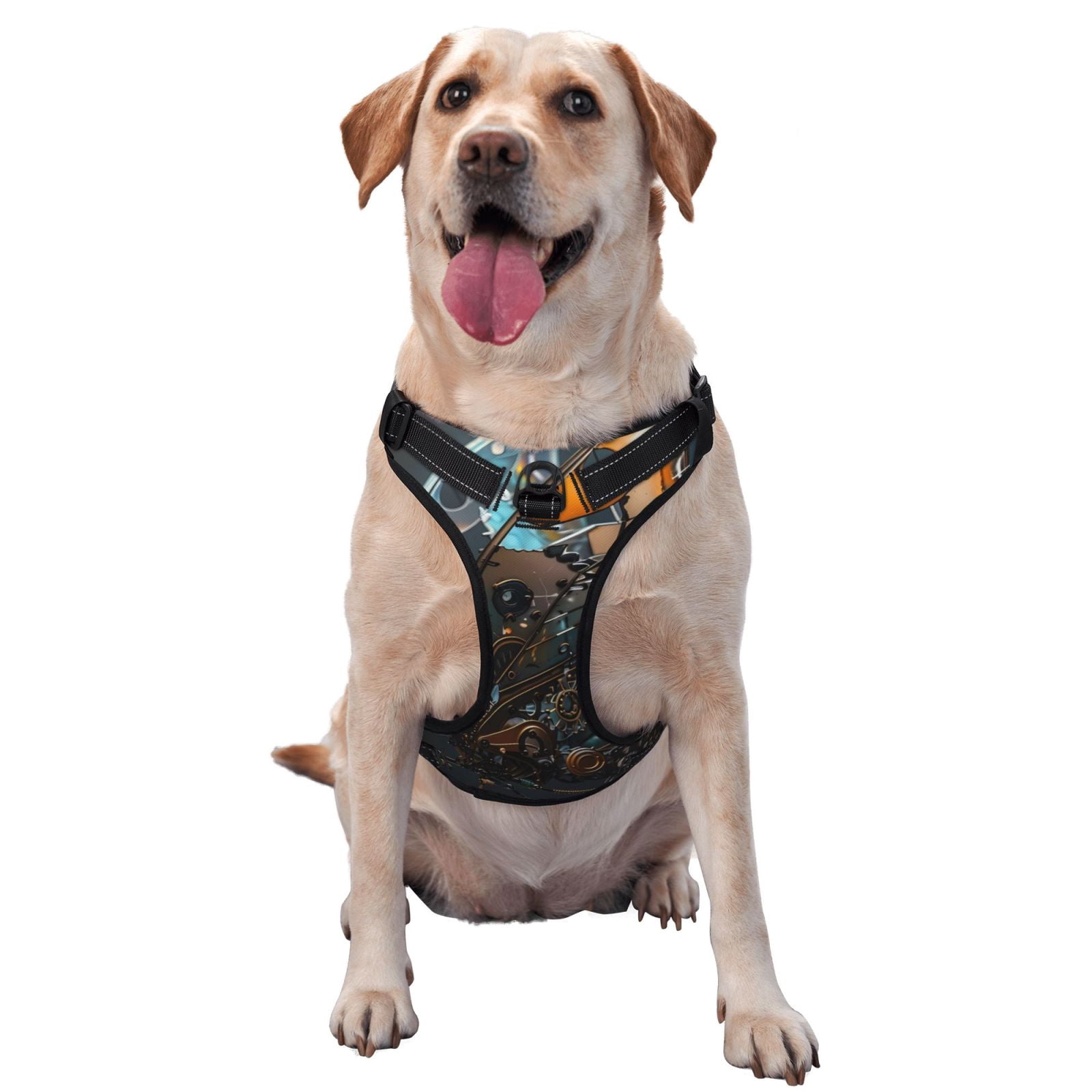 Vsdgher Steampunk Mechanical Butterfly Dog Harness, No-Pull Pet Harness, Dog Vest, Pet Vest for Small to Large Dogs-X-Large