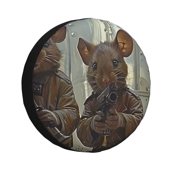 Vsdgher Steampunk Space Mice Warriors for Spare Tire Cover, Tire Wheel Protector Wheel Cover Fit for Truck,Trailer,RV,SUV,Camper and Most Vehicle-14 inch